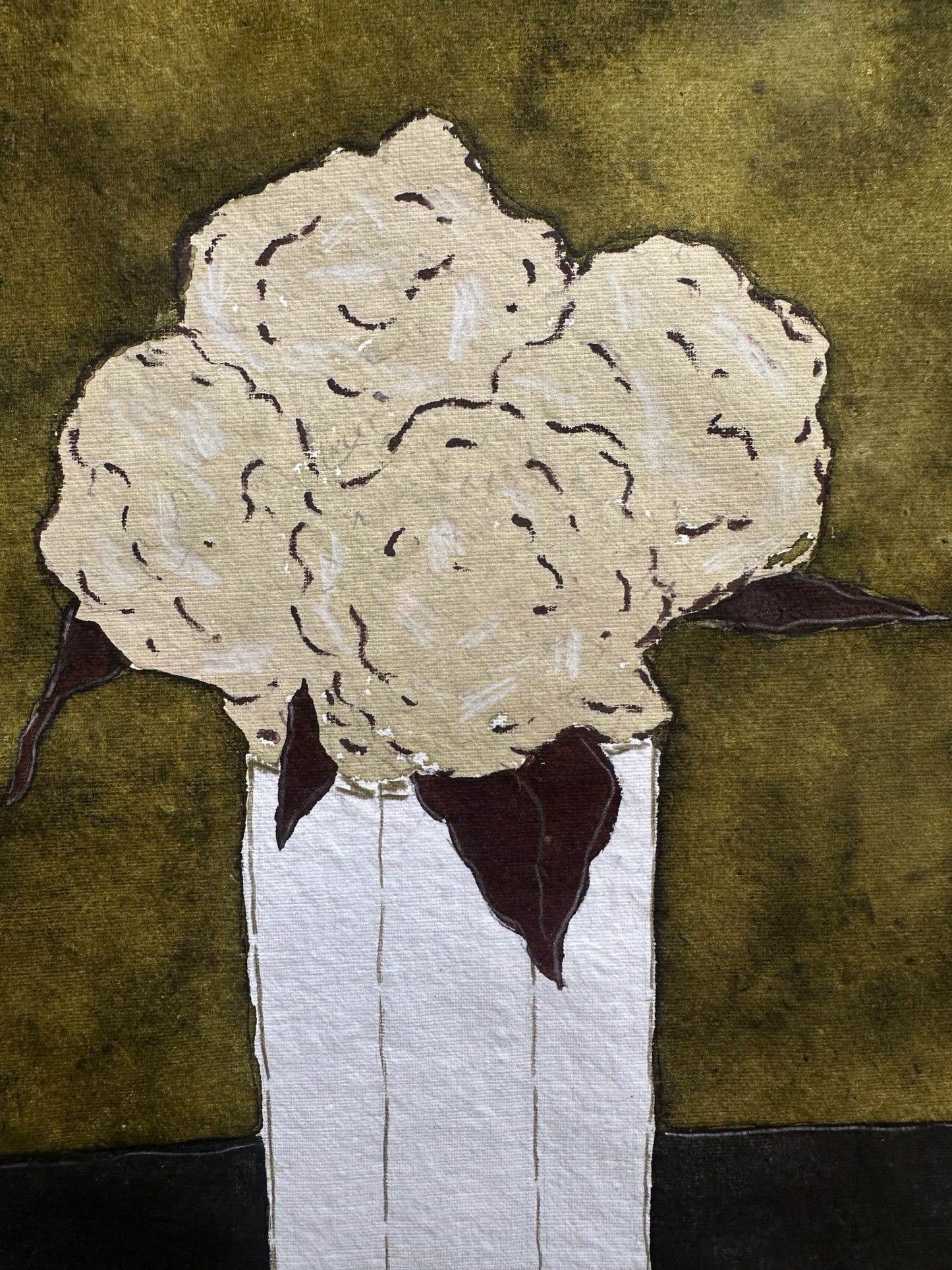 Hydrangeas and comb - Unframed Original