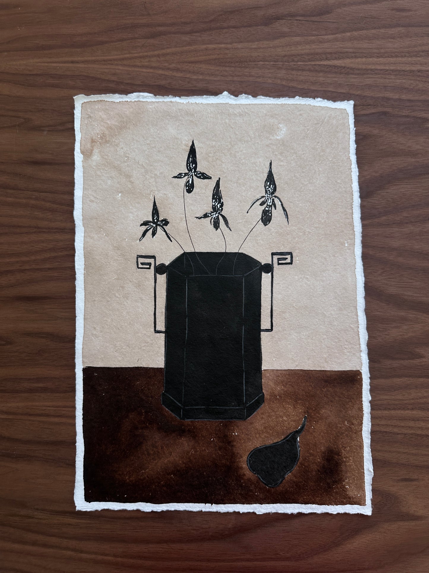 Wild Orchids on Vase - Unframed Original