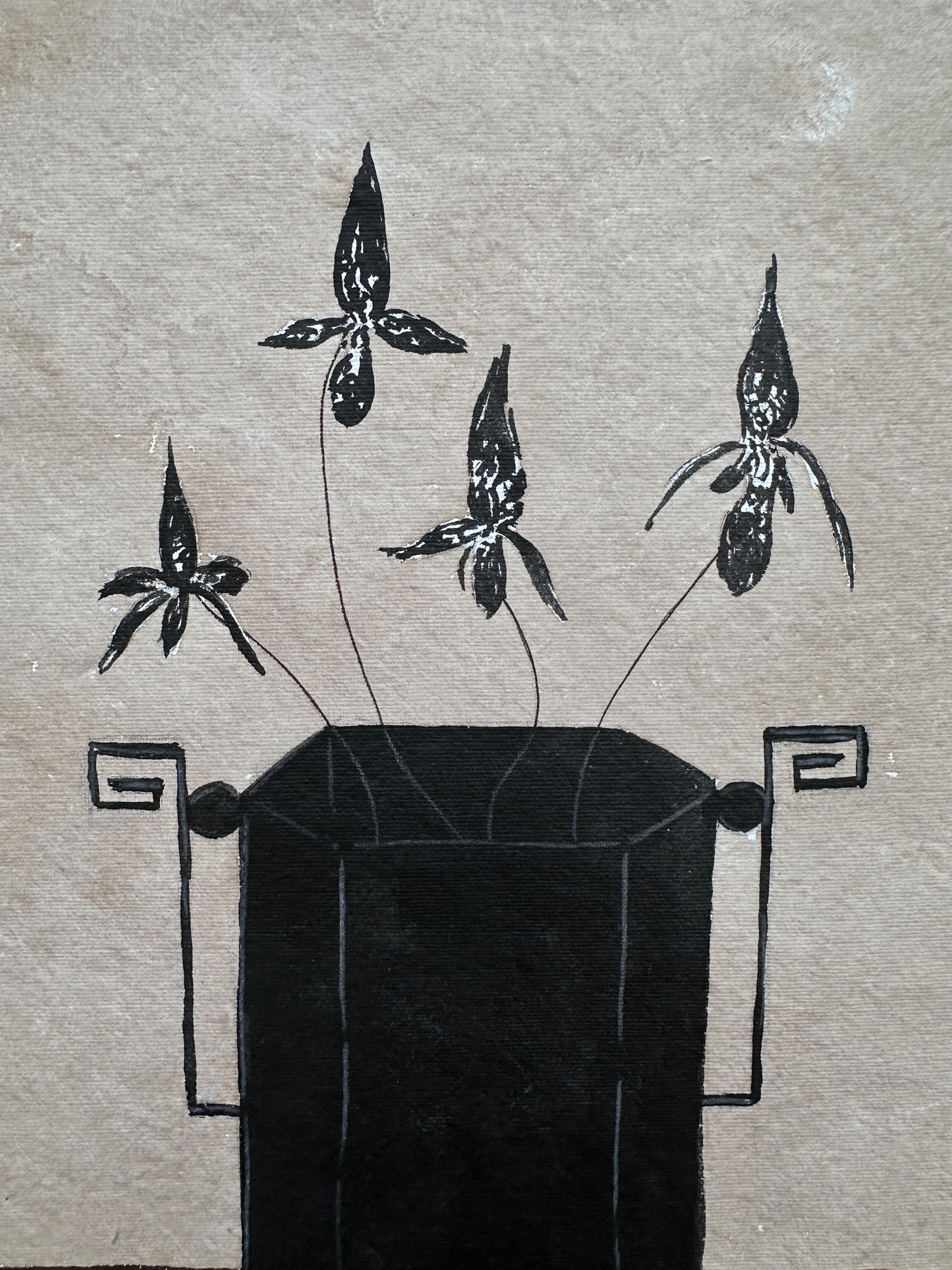 Wild Orchids on Vase - Unframed Original