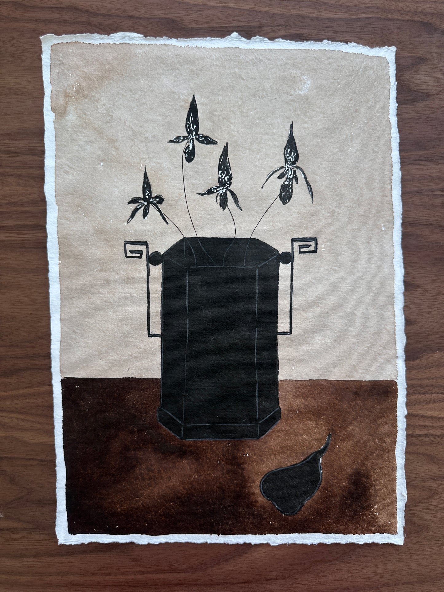 Wild Orchids on Vase - Unframed Original