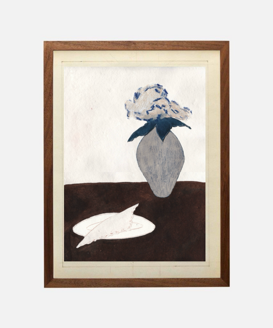 Autumn Hydrangea and Plate  - Unframed Original