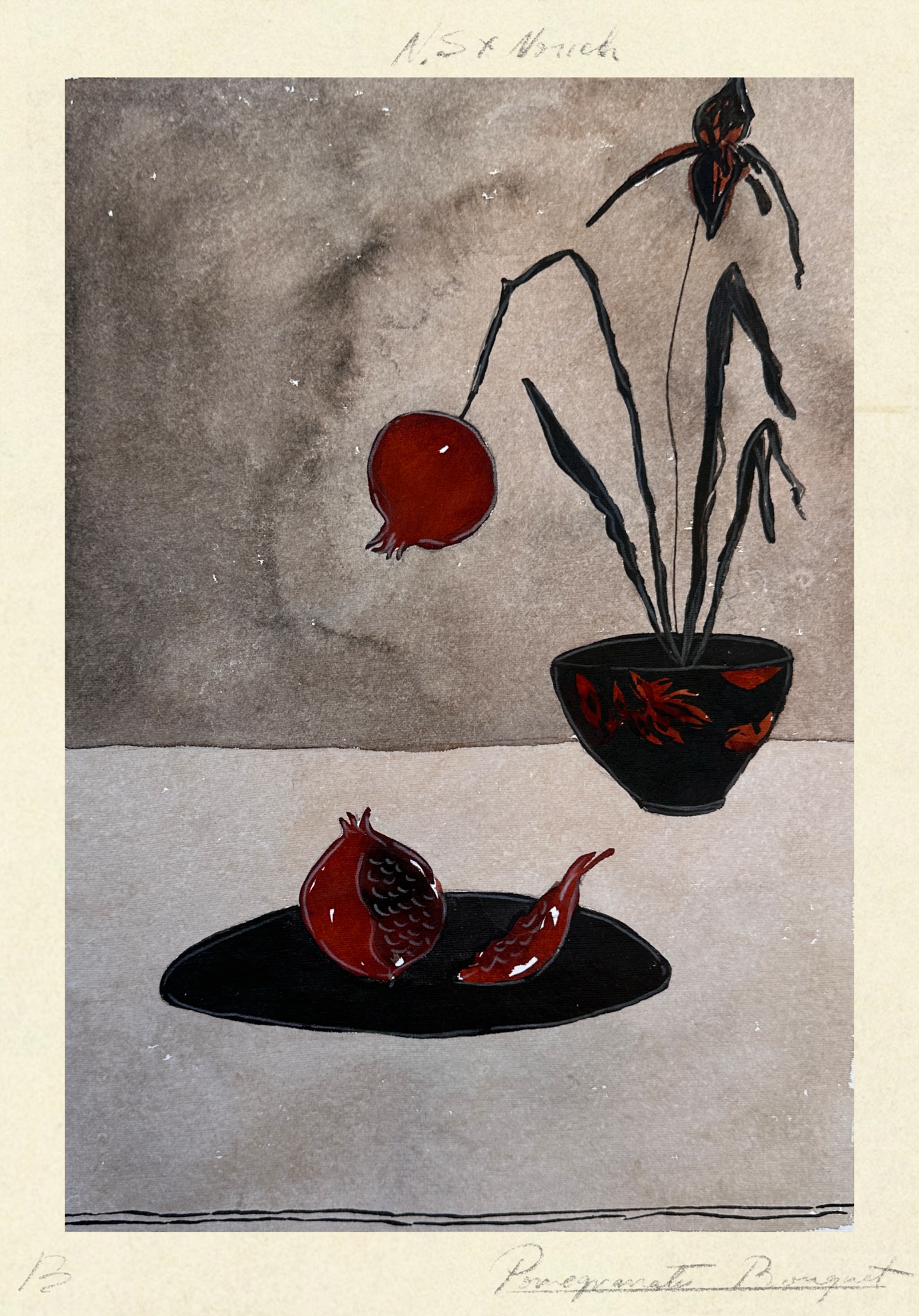 Pomegranate bouquet - Unframed Original