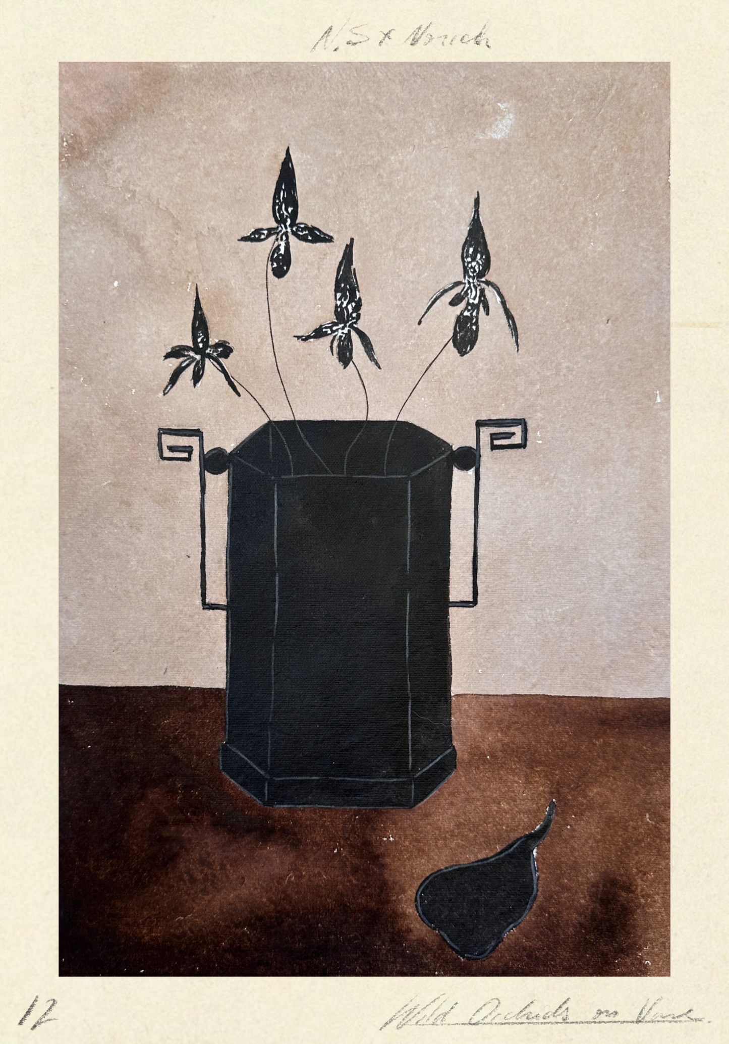 Wild Orchids on Vase - Unframed Original