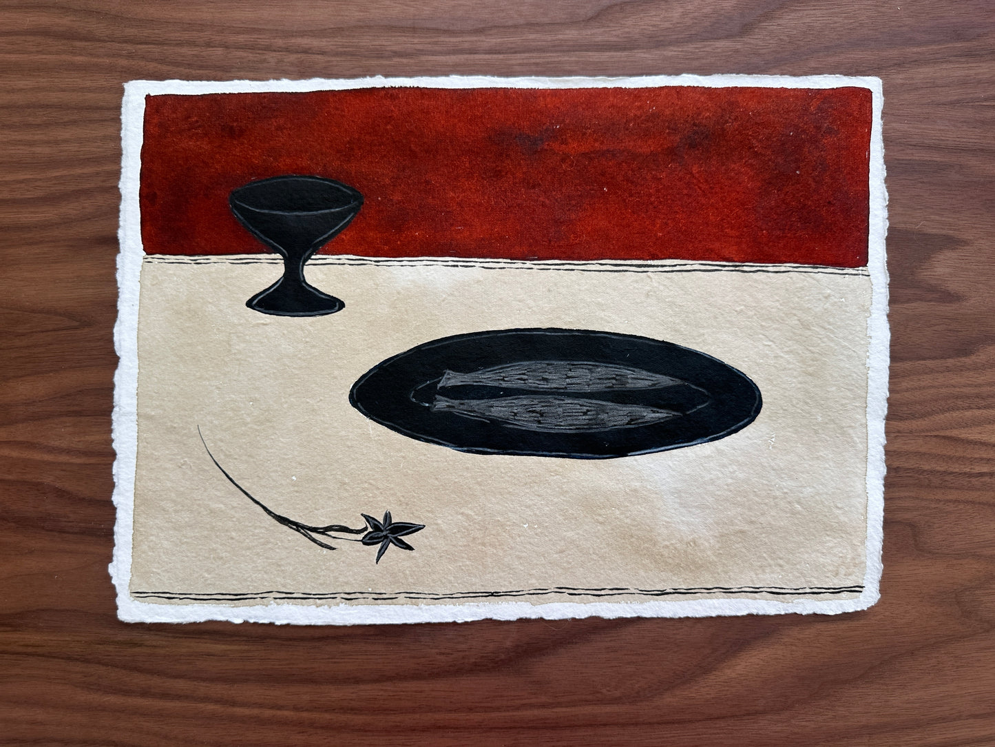 Sardines and orchid - Unframed Original