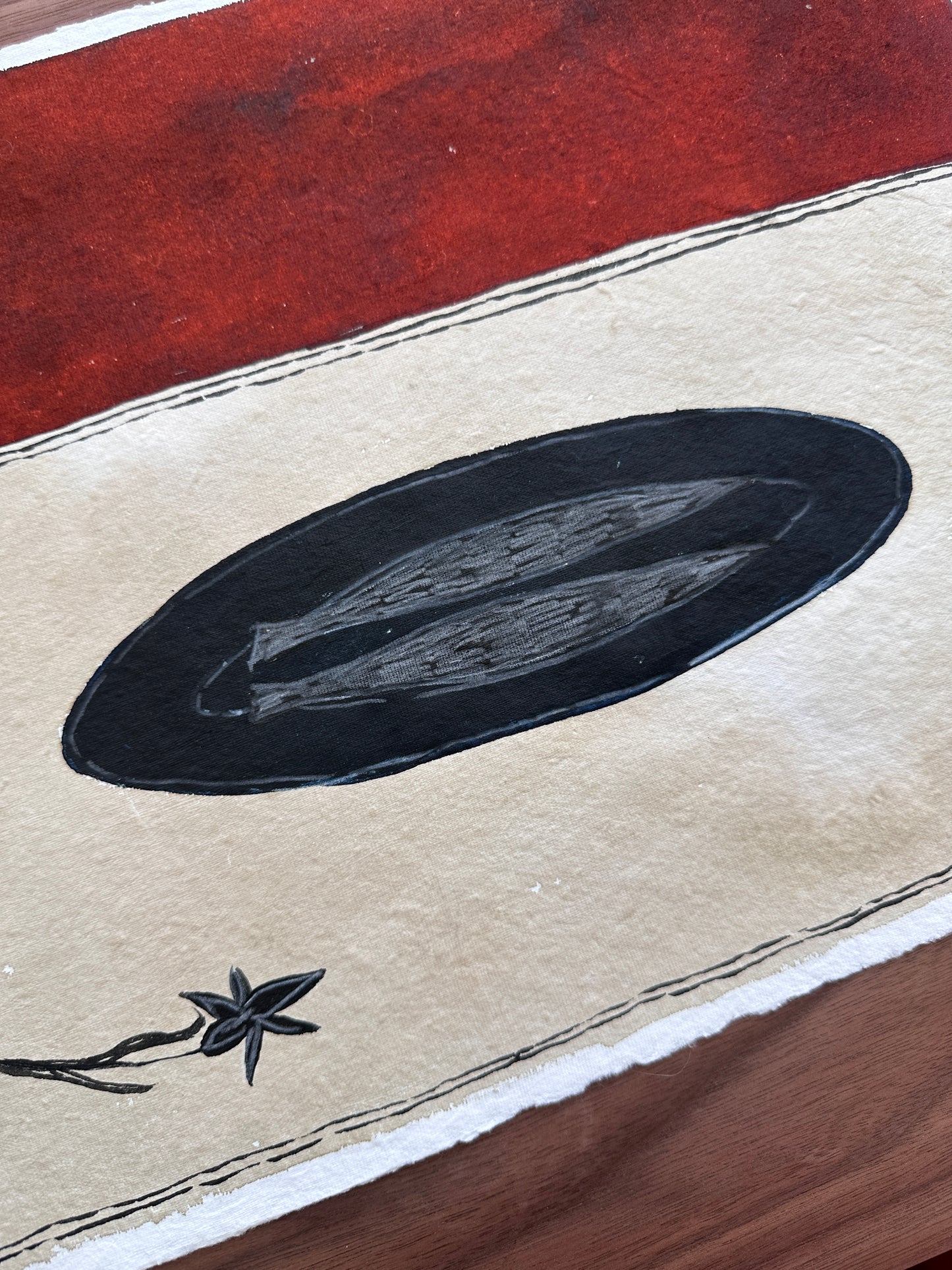 Sardines and orchid - Unframed Original