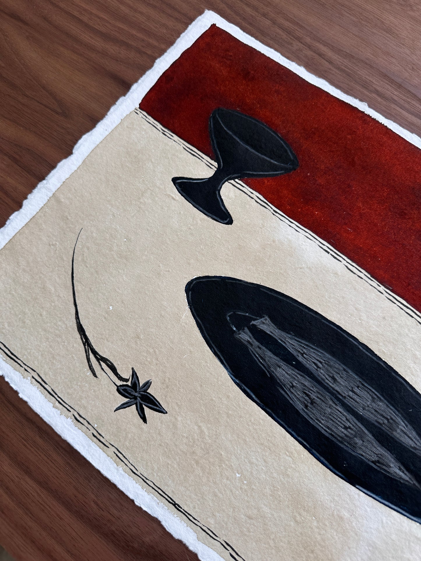 Sardines and orchid - Unframed Original