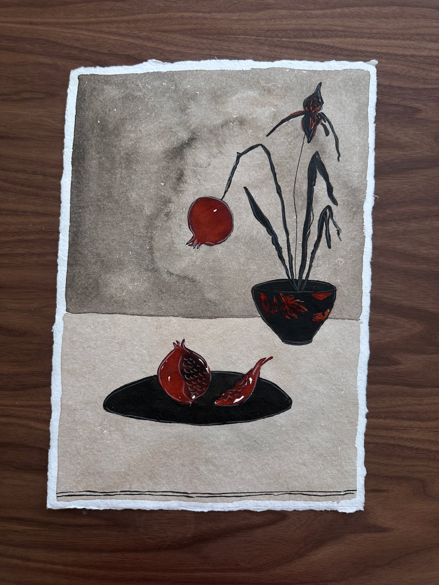 Pomegranate bouquet - Unframed Original